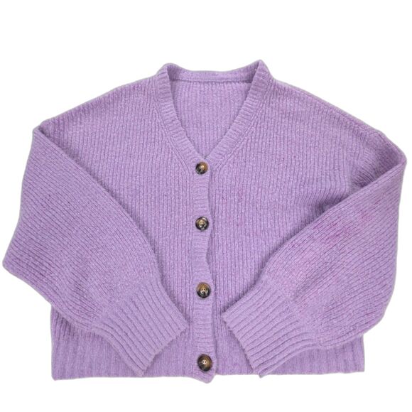 BAUM UND PFERDGARTEN Alpaca Wool Corsica Lofty Cardigan Lavender Soft Girl Y2k - Picture 1 of 7
